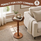 Small Wooden Round Side Table - Image 5