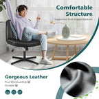 OLIXIS Criss Cross Legged Chairs No Wheels, Wide Seat Height Adjustable Swivel - Image 5
