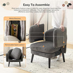 VINGLI 30.3" Wide Modern Barrel Accent Armchairs Set of 2 - Image 5