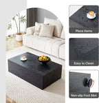 39.3'' Wood Coffee Table with Black Wood Grain, Rectangular Low Tables - Image 6