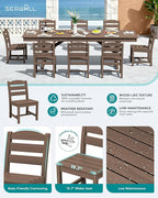 SERWALL 9 Piece Outdoor Dining Set - Image 3
