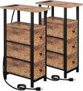 LOAKEKEL Narrow End Tables Living Room Set of 2 by LOAKEKEL