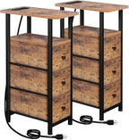LOAKEKEL Narrow End Tables Living Room Set of 2 by LOAKEKEL