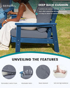 SERWALL Outdoor Patio Furniture Set, 5 Piece HDPE Patio Conversation Sets - Image 3