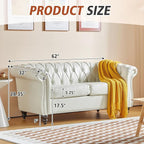 QHITTY 2 Piece Living Room Set, Sectional Chesterfield Sofa Chair Contemporary - Image 6
