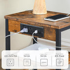 HOOBRO Side Table with Charging Station and USB Port, Small End Table - Image 4
