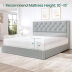 LARMACE Full Size Bed Frame Upholstered Platform Bed - Image 8