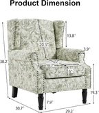 Pia Ricco High Back Floral Accent Chair - Image 2