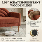 63" Small Loveseat Sofa for Small Spaces, Mid Century Modern Sofa, Linen - Image 7