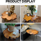 27.5 Inch Live Edge Side Table, Wood Small End Table - Image 5