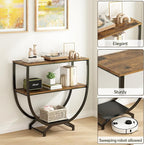 GILLAS 3 Tier Console Tables, Sofa Table Behind Couch, Industrial Entryway - Image 3