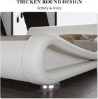 SHA CERLIN Full Size Upholstered Bed Frame, Deluxe Low Profile Sleigh Bed - Image 6