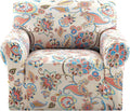 H.VERSAILTEX Floral Pattern Chair Covers Armchair Printed Chair Slip Covers by HVERSAILTEX