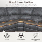 Yolsali Manual Reclining Sectional Sofa Set, 7 Seats Soft Dutch Velvet Recliner - Image 4