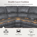 Yolsali Manual Reclining Sectional Sofa Set, 6 Seats Soft Dutch Velvet Recliner - Image 4