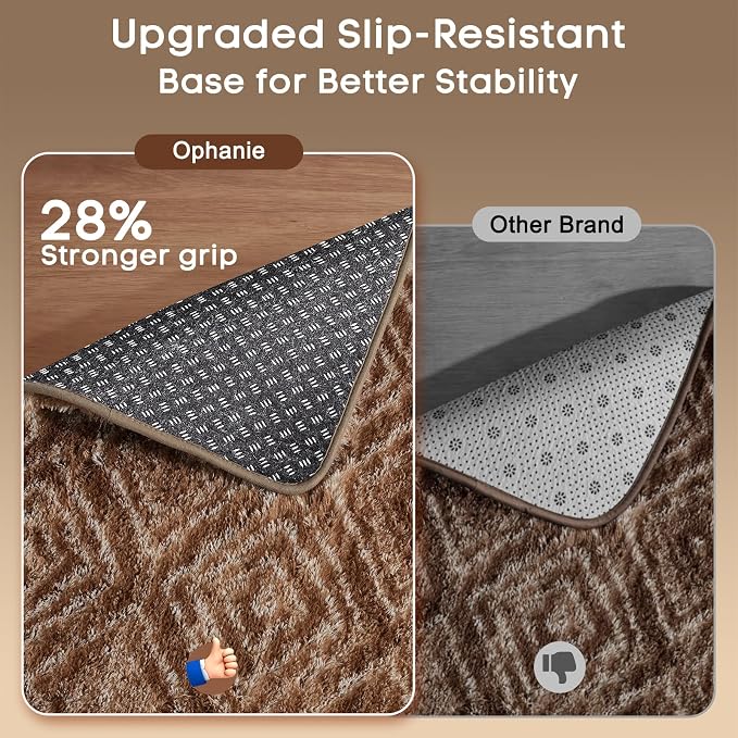 Ophanie 9x12 Brown and White Diamond Striped Rugs - Image 4