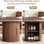weselon 43"-59" Extendable Round to Oval Dining Table - Image 4