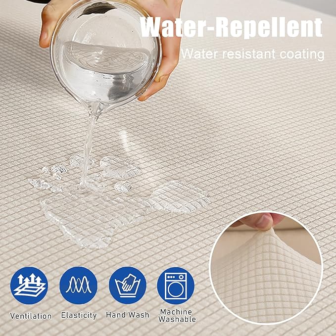 Water Repellent Sectional Couch Covers L Shaped Sofa Cushion Covers, Stretch - Image 3