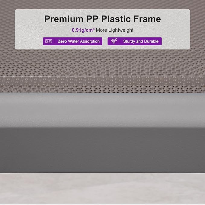PURPLE LEAF Patio Chaise Lounge Chair Set of 3 Outside Aluminum Plastic - Image 6