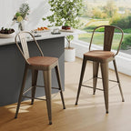 Andeworld Metal Bar Stools Set of 2, 26 inch Counter Height Barstools - Image 3