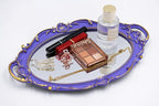 YCHMIR Vintage Small Mirror 14.5 x 10 Inch Oval Purple Wall Mirror - Image 3