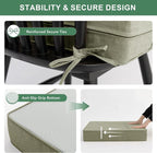Summsun Water Resistant Outdoor Chair Cushions, Faux Linen Backrest and Seat - Image 3