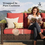 HERA'S HOUSE Red Patio Furniture Set, 6-Piece Outdoor Seating Conversation Sets - Image 2