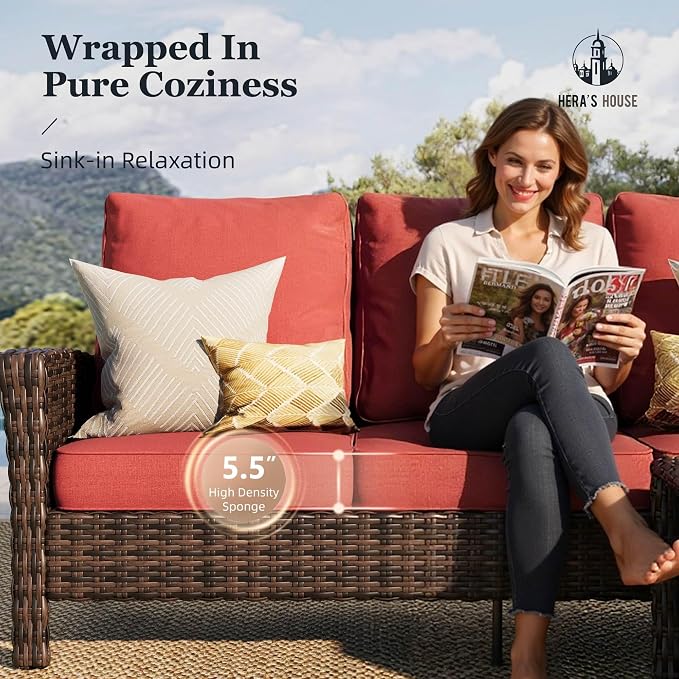 HERA'S HOUSE High Back Swivel Patio Furniture Set - Image 2