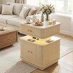 Nightstand with Charging Station, Modern Night Stand with Smart Led Light and 2 - Image 5