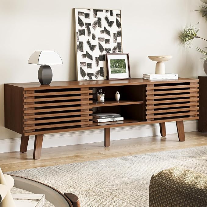 MAISONARIA Living Room Table Sets of 2, Mid Century Coffee Table & Dresser TV - Image 3
