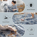 4x6 Area Rugs Washable Rug: Modern Abstract Living Room Rug Soft Anti-Skid Thin - Image 3