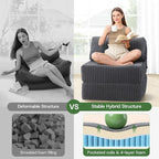 Convertible 4-in-1 Folding Sofa Bed Boneless Sleeper Chair Couch Foldable - Image 3