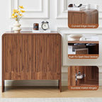 FurSch Fluted Sideboard Buffet Cabinet Set of 3, Mid Century Modern Storage - Image 6