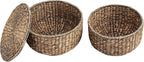 happimess SAT1000B Bhola 18" Hourglass Handwoven Hyacinth Storage Accent Table - Image 6
