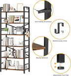 Homeiju 6 Tier Bookshelf, Industrial Bookcase - Image 4