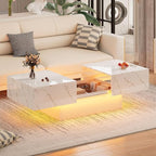 HedoAjim White Marble LED Coffee Table by HedoAjim