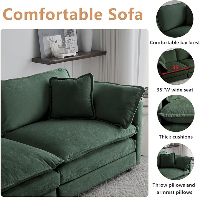 mikibama Modular Sectional Sofa, 111.5 Inch U Shaped Couch Set - Image 3