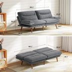 Marsail 66" Convertible Futon Sofa Bed, Corduroy Futon Loveseat Couch - Image 2
