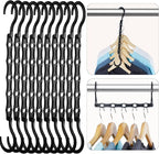 HOUSE DAY Black Magic Space Saving Hangers 10 Pack, Premium Smart Hanger Hooks by HOUSEDAY