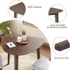 P PURLOVE Modern 3 Piece Table Set, Triangular Table and 2 Curved Wood Chairs - Image 5