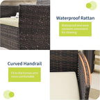 GAOMON 3-Piece Patio Furniture Set, Modern PE Rattan Conversation Set - Image 4
