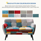 Bonzy Home Modern Colorful 2 Piece Coroful Fabric Sofa Set, Included Accent - Image 3