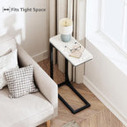 QEEIG Narrow C Shaped Side Table Set of 2 Living Room Sets Slim Couch Tray - Image 4
