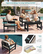 SERWALL 4 Pieces HDPE Outdoor Sofa Set - Image 2