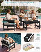 SERWALL 8 Pieces HDPE Outdoor Conversation Sofa Set - Image 2