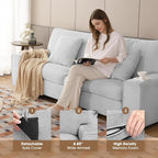 DOPEDIO Modern Loveseat Sofa for Living Room, Chenille Recliner, Removable Cover - Image 3