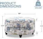 HUIMO 30-Inch Round Storage Ottoman, Modern Button Tufted Coffee Table - Image 2