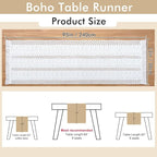 Macrame Table Runner Cream Beige Boho Table Runners - Image 2