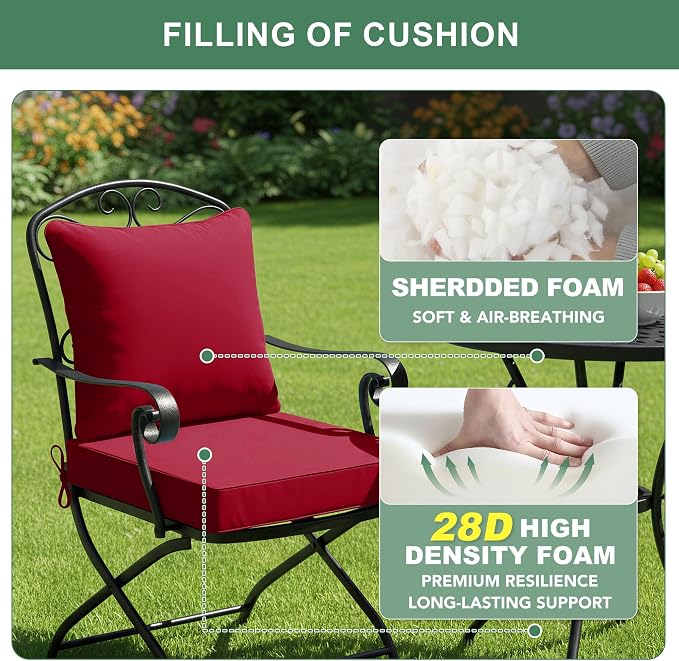 Summsun Outdoor Cushions for Patio Furniture, Double-Sided Waterproof Backrest - Image 4