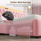 Queen LED Velvet Bed Frame - Image 4